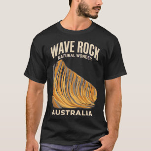 Camiseta Cartaz de Viagem Antigo Wave Rock Austrália Retro