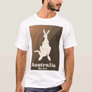 Camiseta Cartaz de viagem Austrália By Air Canguru.