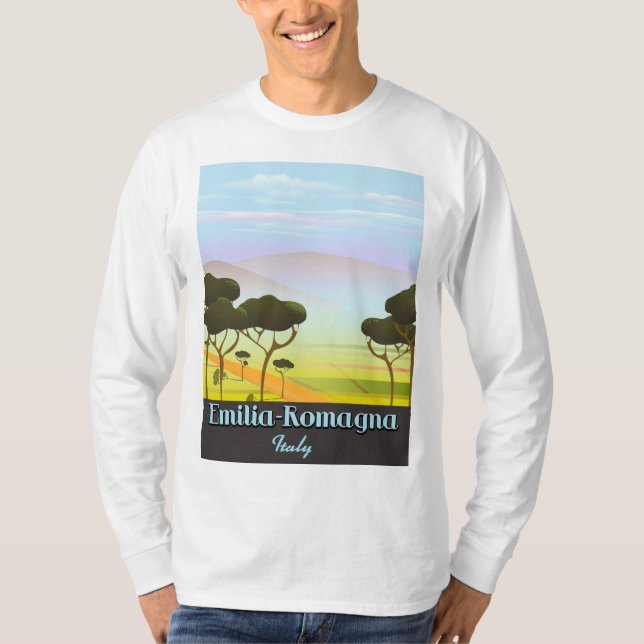 Camiseta cartaz de viagem da Emilia-Romanha Itália (Frente)
