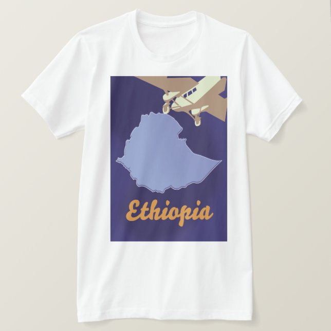 Camiseta cartaz de viagem da Etiópia (Frente do Design)