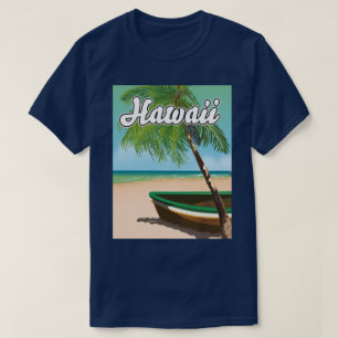 Camiseta Cartaz de viagem da Praia Tropical do Havaí