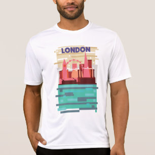 Camiseta Cartaz de viagem da silhueta de Londres.