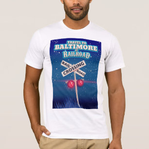 Camiseta Cartaz de viagem da travessia ferroviária de Balti
