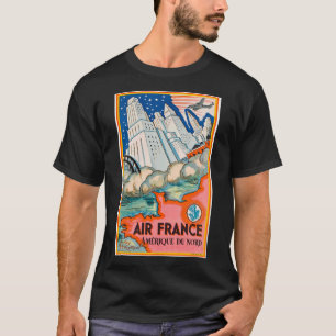 Camiseta Cartaz de Viagem de Companhia Aérea Vintage