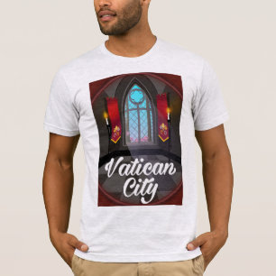 Camiseta cartaz de viagem de desenho animado da cidade do V