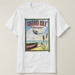 Camiseta Cartaz de viagem de Grand Isle, Louisiana