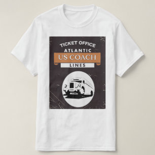 Camiseta cartaz de viagem de ônibus dos EUA