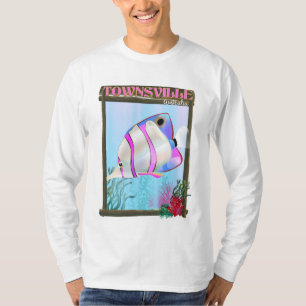 Camiseta Cartaz de viagem de peixes tropicais de Townsville