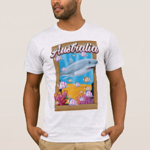 Camiseta Cartaz de viagem de tubarão submarino da Austrália