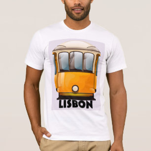 Camiseta Cartaz de viagem do bonde amarelo de Lisboa