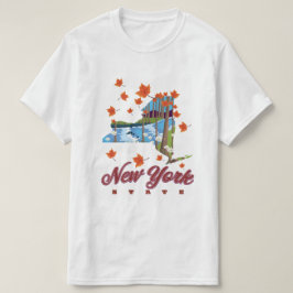 Camiseta Cartaz de viagem do estado de Nova York