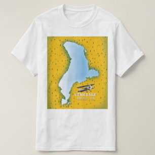 Camiseta cartaz de viagem do mapa do lago Utah, Vale de Uta