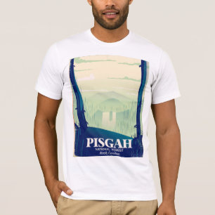 Camiseta cartaz de viagem do parque nacional Pisgah na Caro