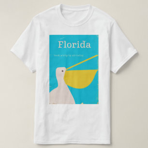 Camiseta Cartaz de viagem do Pelicano da Flórida Vintage
