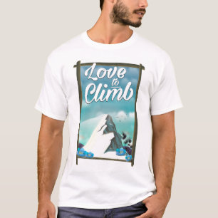 Camiseta Cartaz de viagem estilo vintage Amar Subir