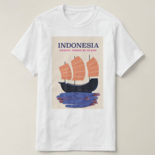 Camiseta Cartaz de viagem estilo vintage da Indonésia