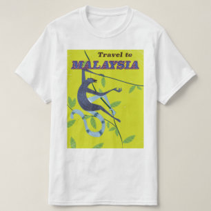 Camiseta Cartaz de viagem estilo vintage da Malásia