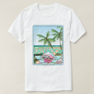 Camiseta Cartaz de viagem estilo vintage Salvador Brasil.