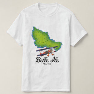 Camiseta Cartaz de viagem francês Belle Île
