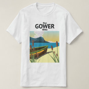 Camiseta cartaz de viagem Gower País de Gales