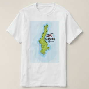 Camiseta Cartaz de viagem ilustrado do mapa grego de Karpat