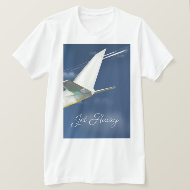 Camiseta Cartaz de viagem Jet Away. (Frente do Design)