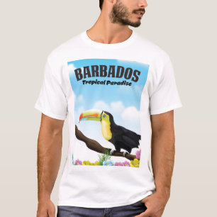 Camiseta cartaz de viagem paraíso tropical de Barbados