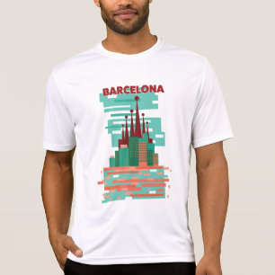 Camiseta Cartaz de viagem retrô de Barcelona