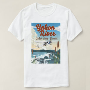 Camiseta cartaz de viagem rio Yukon EUA Canadá