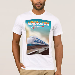 Camiseta Cartaz de viagem Shinagawa Japão.