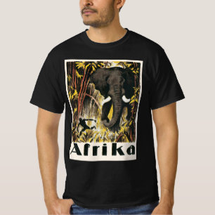Camiseta Cartaz de viagem Vintage África, Elefante africano