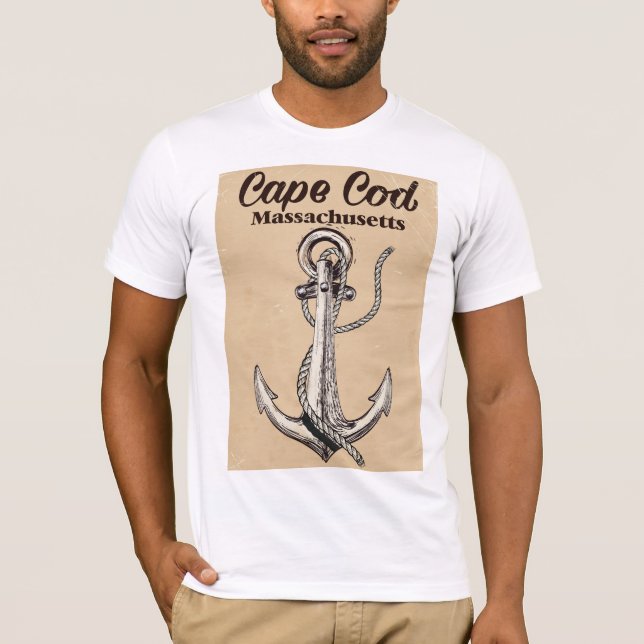 Camiseta Cartaz de viagem vintage Cape Cod Massachusetts (Frente)