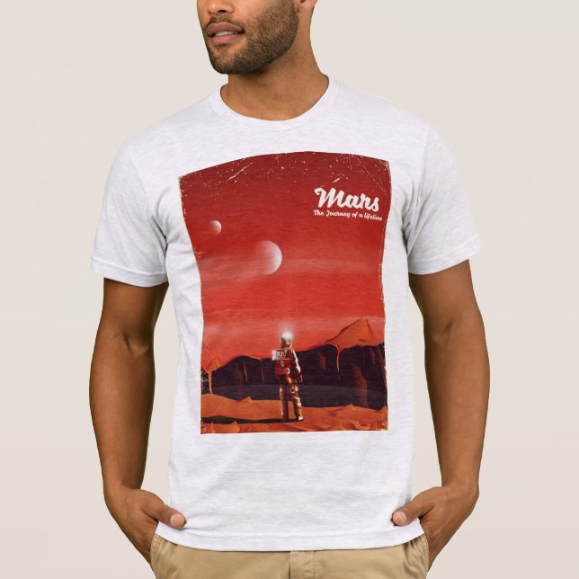 Camiseta Cartaz de viagem vintage de ficção científica de M (Frente)