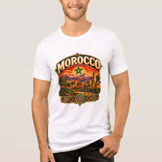 Camiseta Cartaz de Viagem Vintage Marrocos Montanha Marroqu
