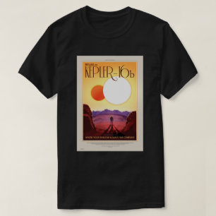 Camiseta Cartaz de Viagens Futuro da NASA - Relaxar em Kepl