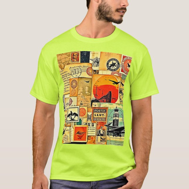 Camiseta Cartaz de viagens vintage (Frente)