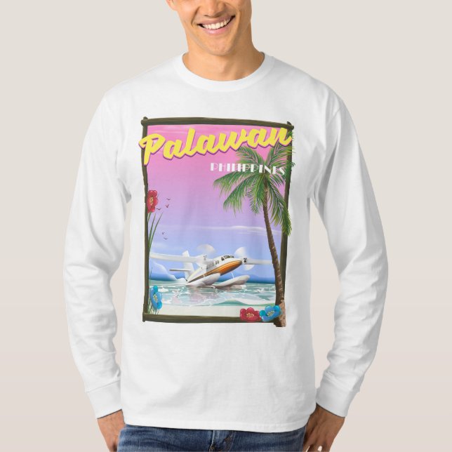 Camiseta cartaz de voo Palawan Filipinas (Frente)