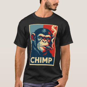 Camiseta Cartaz do Chimpancé Retro fumando Charuto