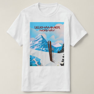 Camiseta Cartaz do esqui de Lillehammer Noruega