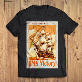 Camiseta Cartaz do HMS Victory Ícone Britânico de Navio de 