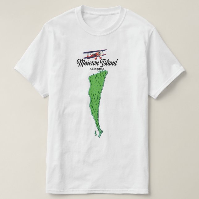 Camiseta Cartaz do mapa da Ilha Moreton Austrália (Frente do Design)