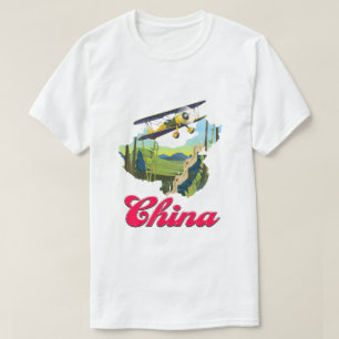 Camiseta cartaz do mapa de viagem da China