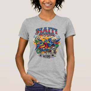 Camiseta Cartaz Estilo Haiti Futebol Esqueleto Atacante Naç