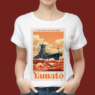 Camiseta Cartaz Marítimo Vintage do Couraçado Japonês Yamat