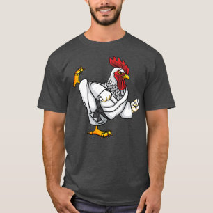 Camiseta Cartaz Ninja Chicken engraçado fazendo Karate Samu