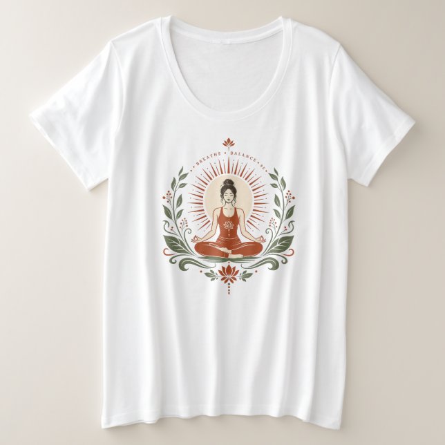 Camiseta Cartaz Respirar Equilíbrio Ser Mindfulness (Frente do Design)