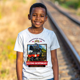 Camiseta Cartaz Retro da Locomotiva a Vapor Flying Scotsman