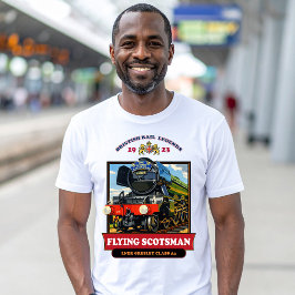 Camiseta Cartaz Retro da Locomotiva a Vapor Flying Scotsman