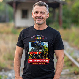 Camiseta Cartaz Vintage da Locomotiva a Vapor Flying Scotsm