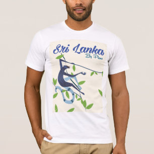 Camiseta Cartaz vintage de férias do macaco do Sri Lanka